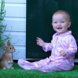 Pink Gingham Bunny Footie
