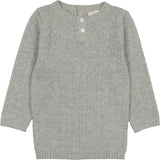 Tiny Tiles Knit Henley Collar Crew Fit Sweater
