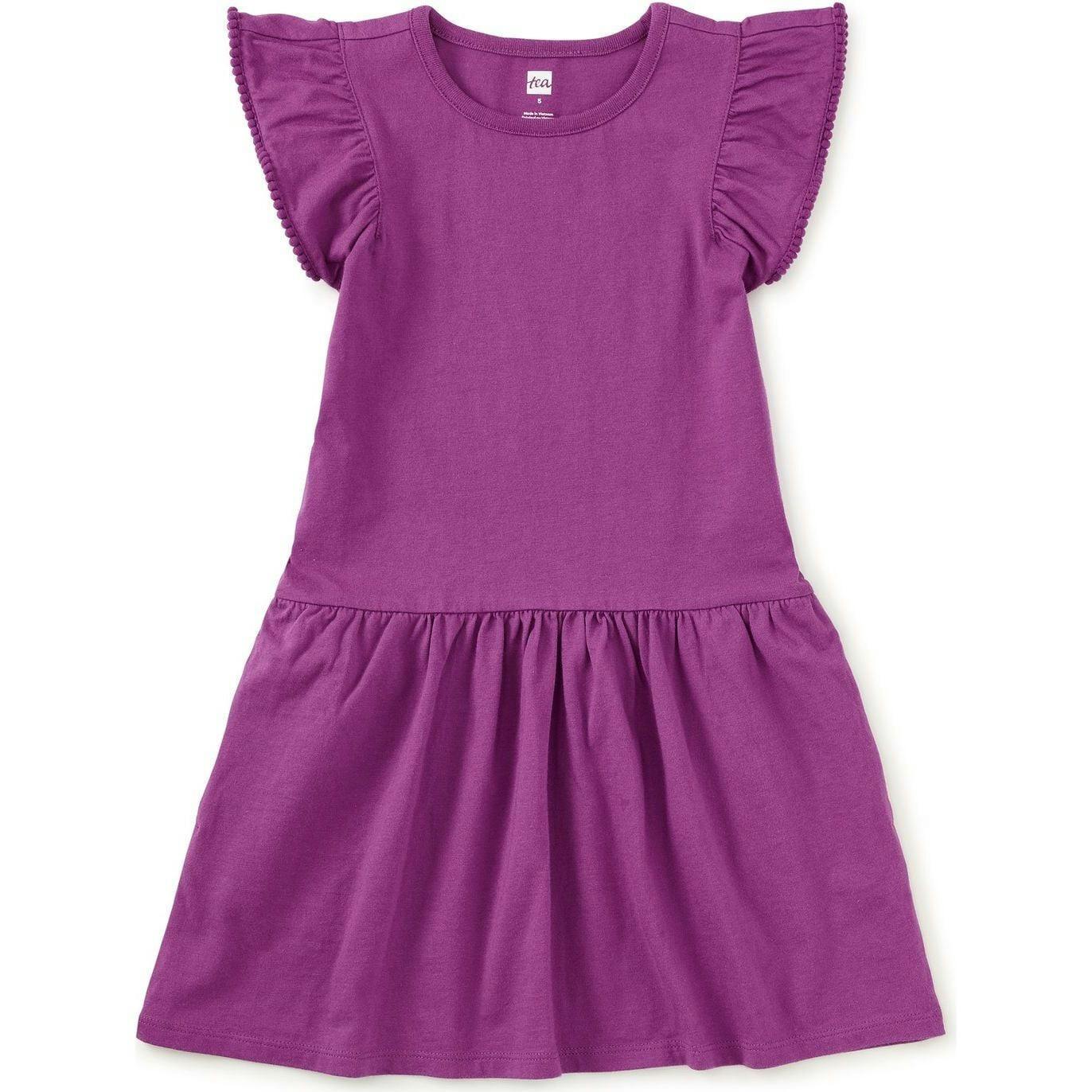 Pom-Pom Flutter Dress, Purple