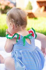 Seersucker Swimsuit With Watermelon