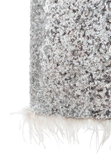 Silver Sequin Feather-Trim Set