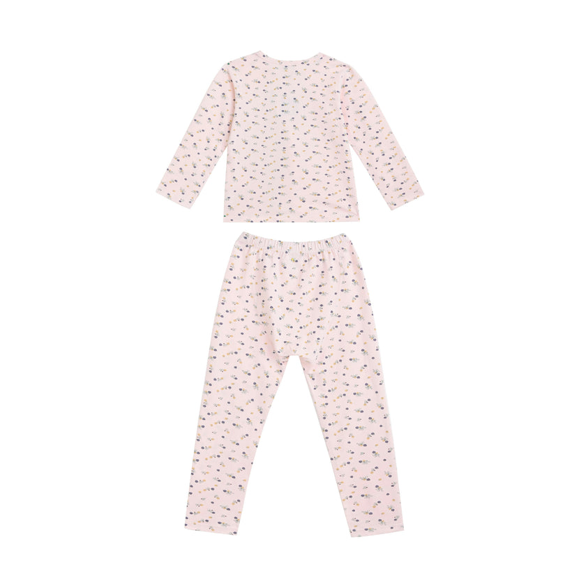 Pink Floral Cotton Pajama Set