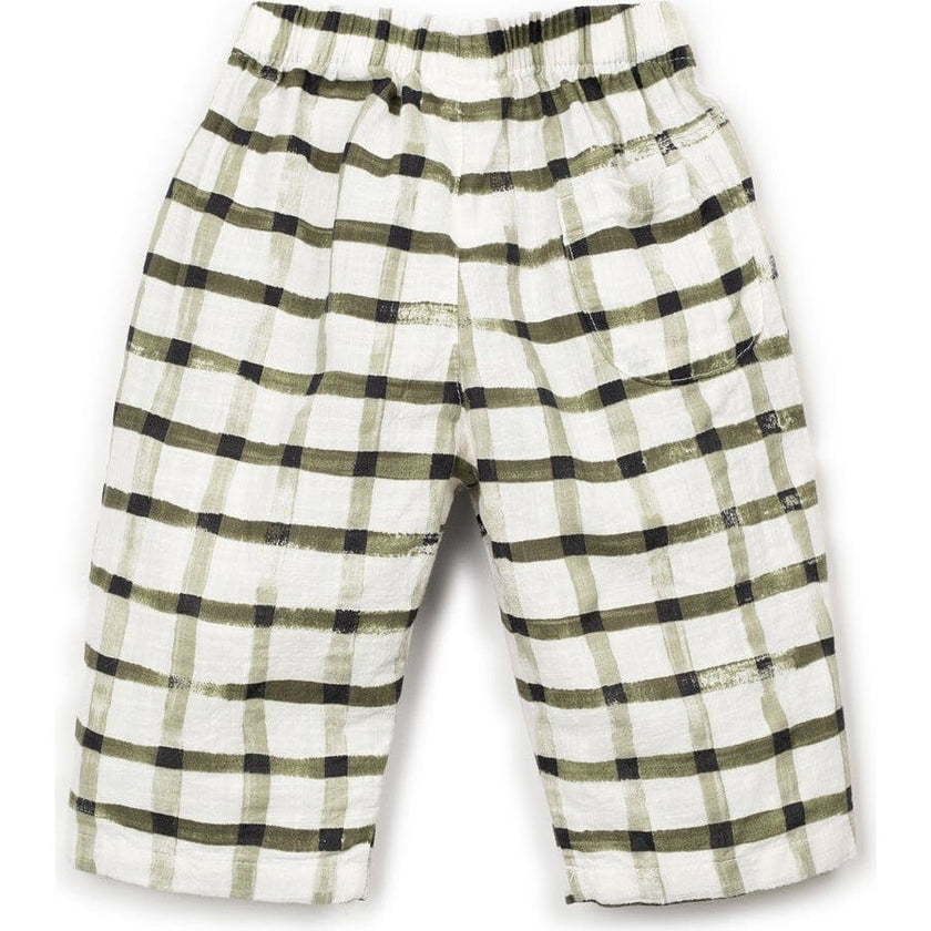Window Pane Print Woven Pants