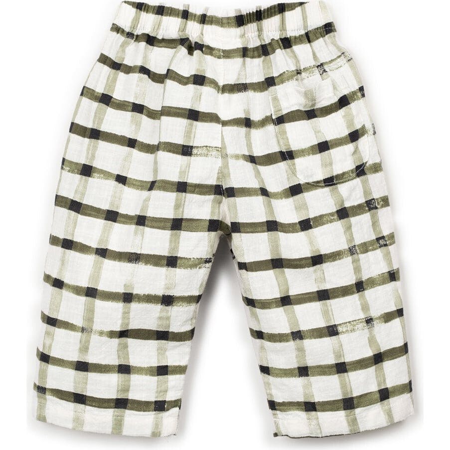 Window Pane Print Woven Pants