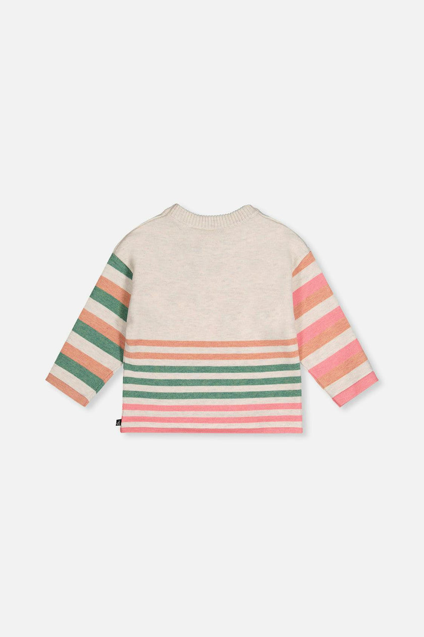 Knitted Stripe Sweater Off-White