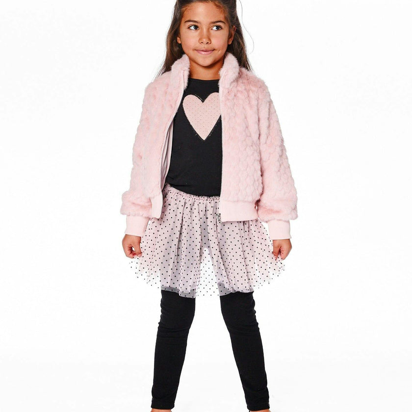 Leggings with Tulle Skirt Pink and Black
