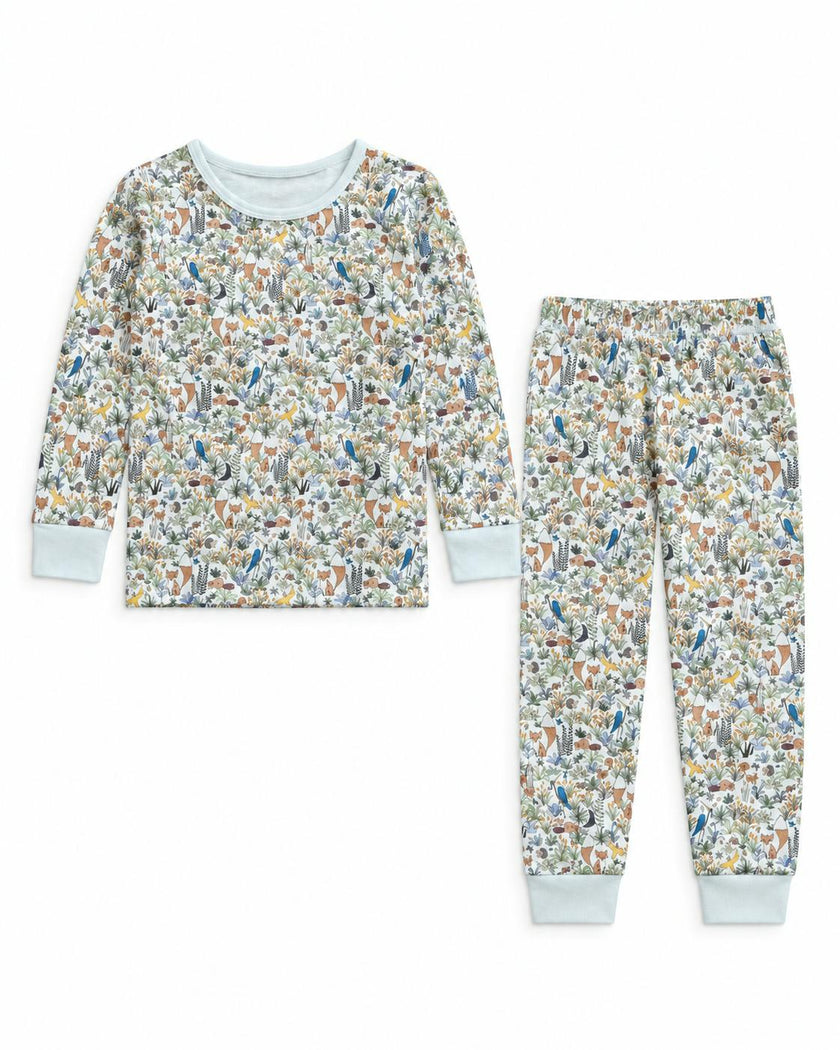 Children's Two Piece Organic Pajamas - Foxy Forest