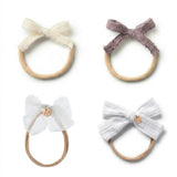 Halo Luxe Luxury Newborn Baby Girl Gift Bundle - Premium Soft Fabric Accessories