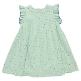 Girls Jaipur Dress - Pastel Green Polka Dot