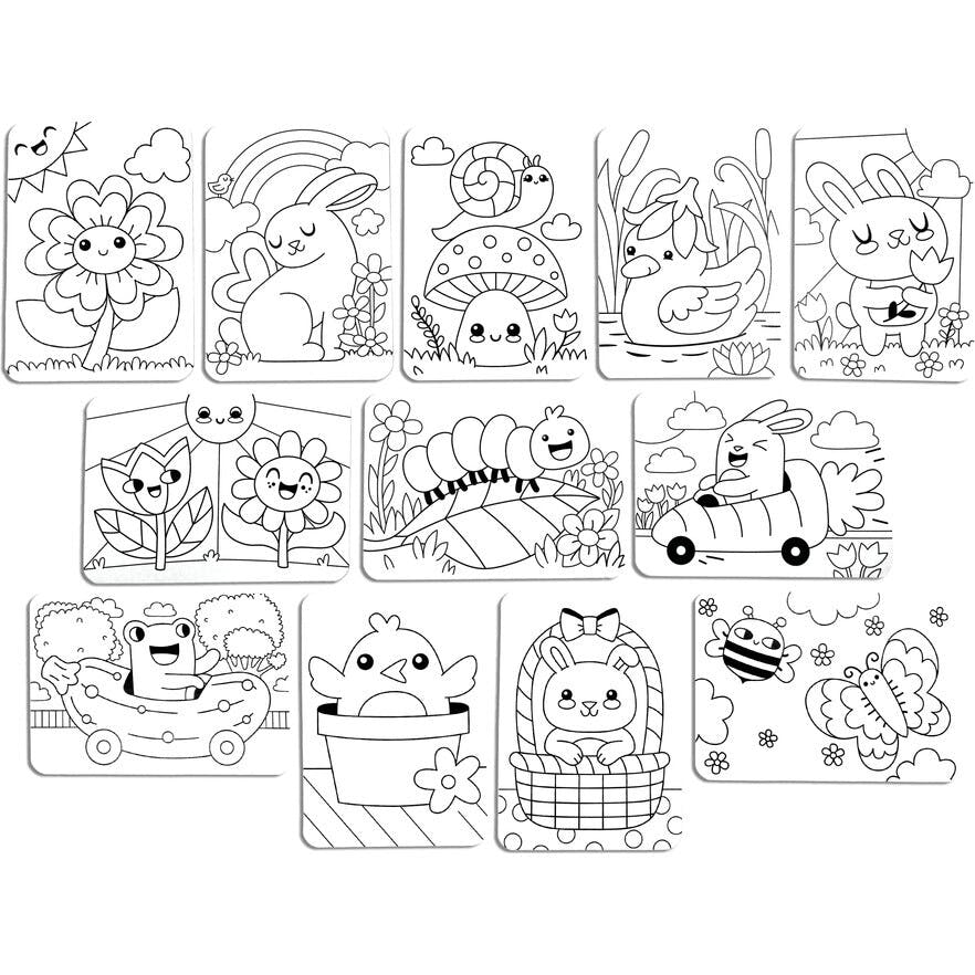Undercover Art Hidden Pattern Coloring Activity Art Cards - Garden Pals