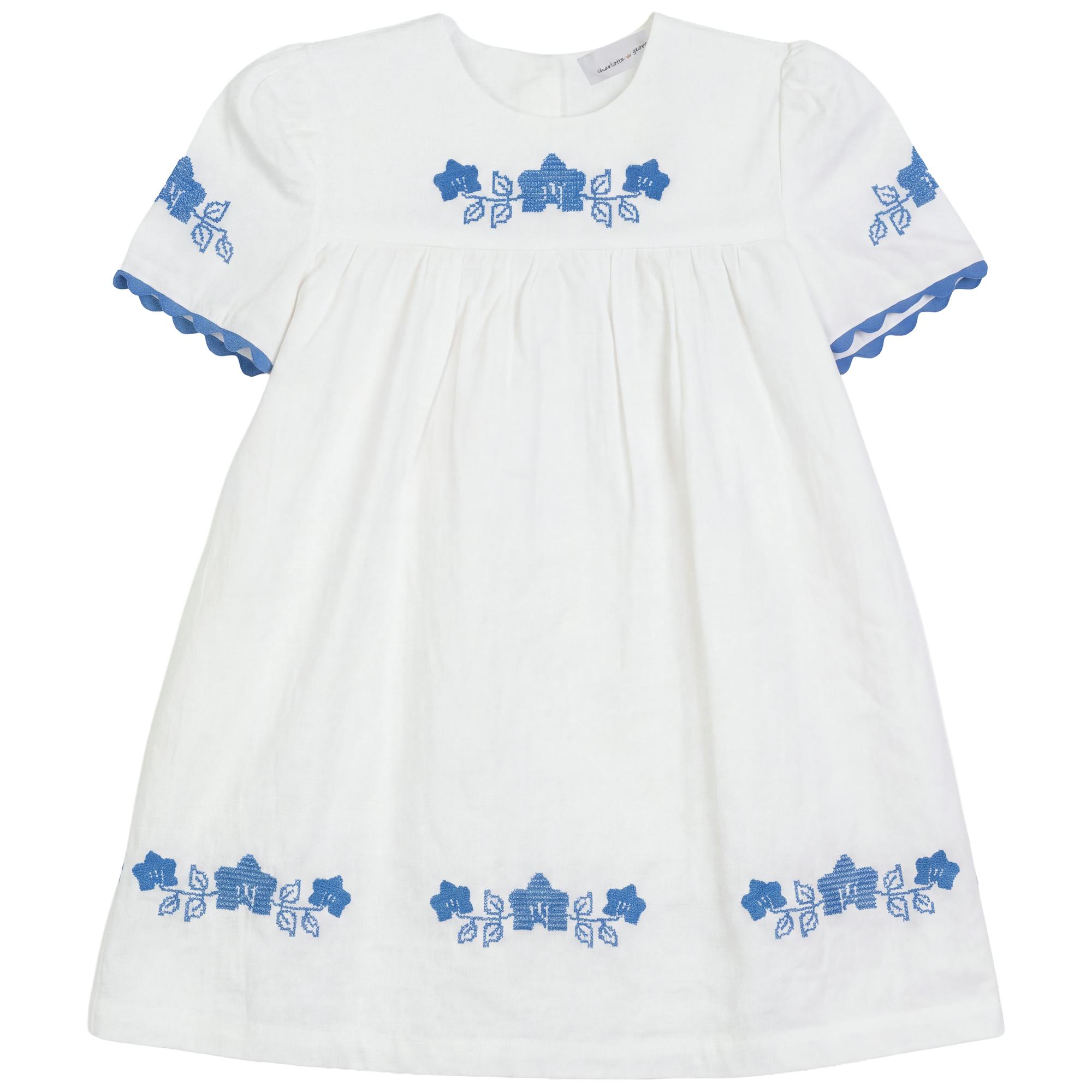 Criss Cross Flower Embroidered Dress