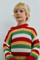 Lantana Jumper Tulip Red Knit Stripes