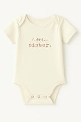 Little Sister Clay Organic Cotton Short Sleeve Baby Bodysuit