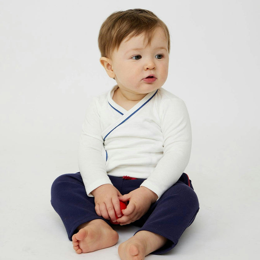 Crossbody One-piece, Navy Piping