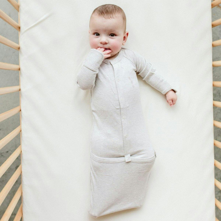 24 HOUR CONVERTIBLE GOWN | STORM GRAY — Bamboo Organic Cotton Blend, Preemie–6M