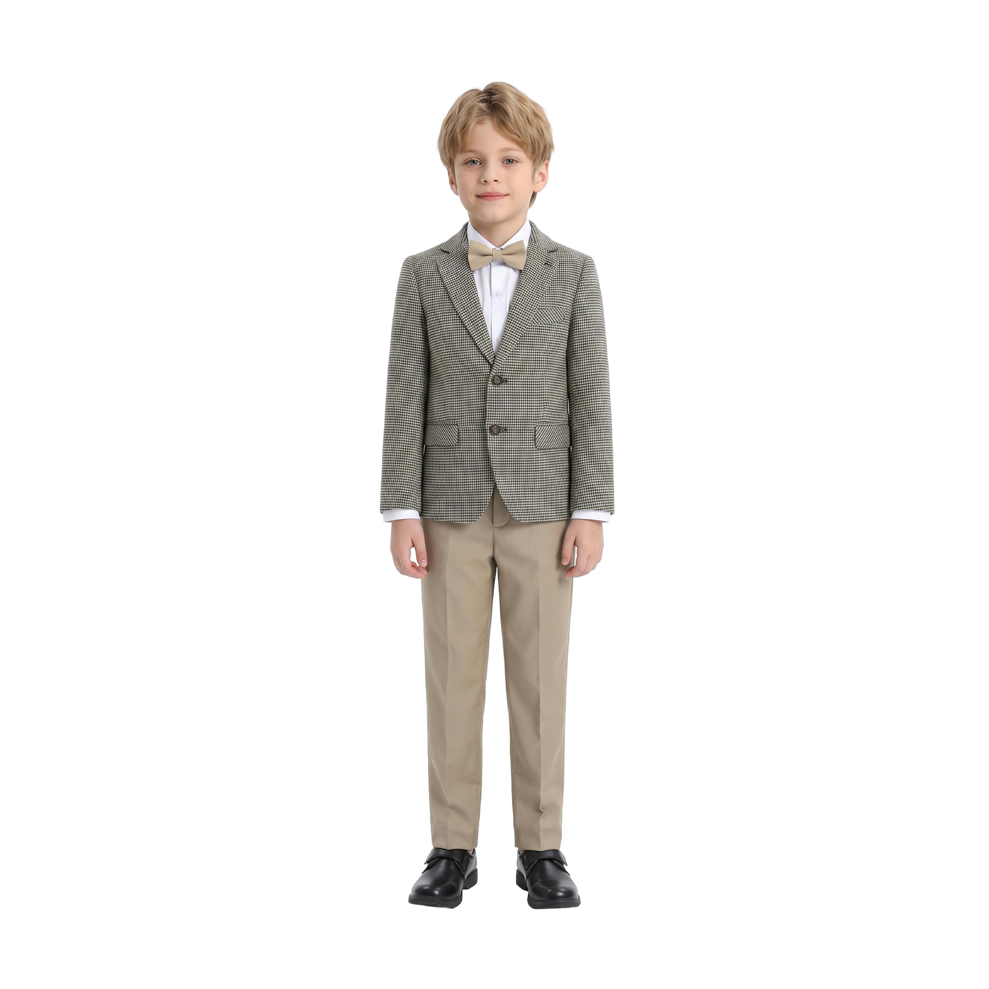 Checkered Blazer and Trousers Set
