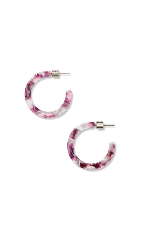 Mini Hoops in Amethyst