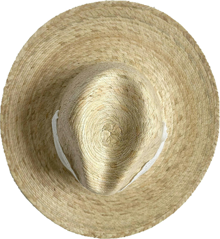 Zinnia Sun Hat - Wide & Short Lace Eyelet Ribbon