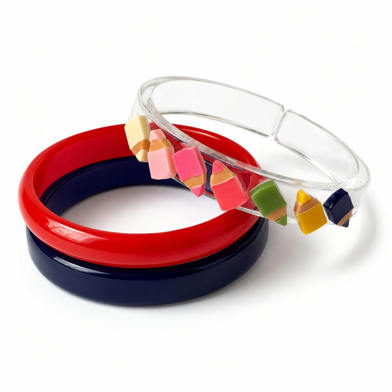 Pencils Red Blue Bangles