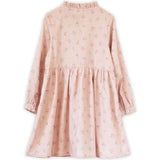 Girls Long Sleeves Dress with Front Ruffle | Vintage Pink Rose