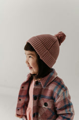 Knit Pom Hat in Rose