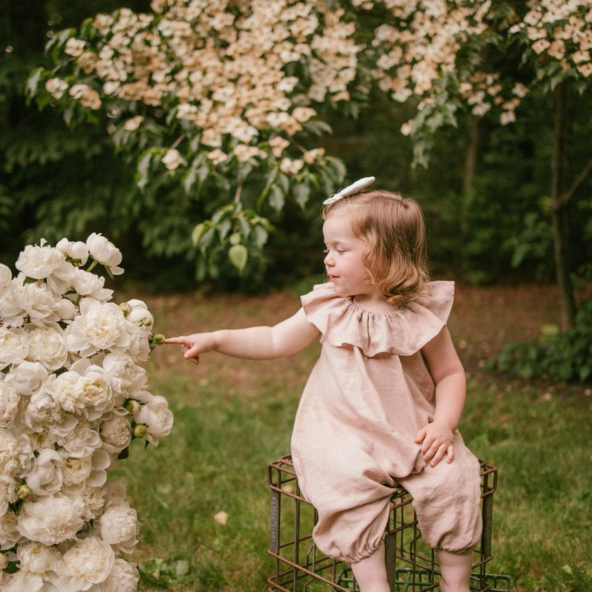 Marlowe Linen Romper | Antique Oat