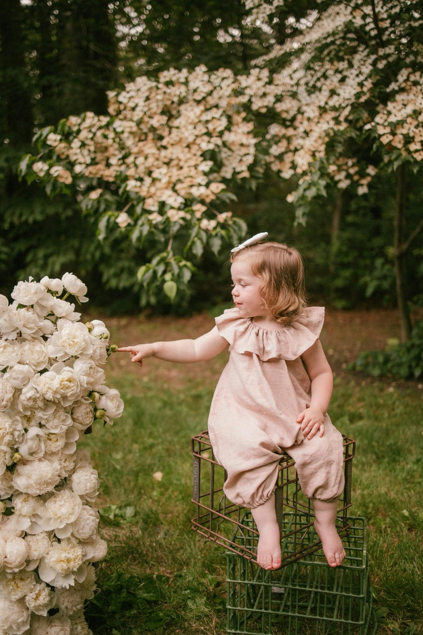 Marlowe Linen Romper | Antique Oat