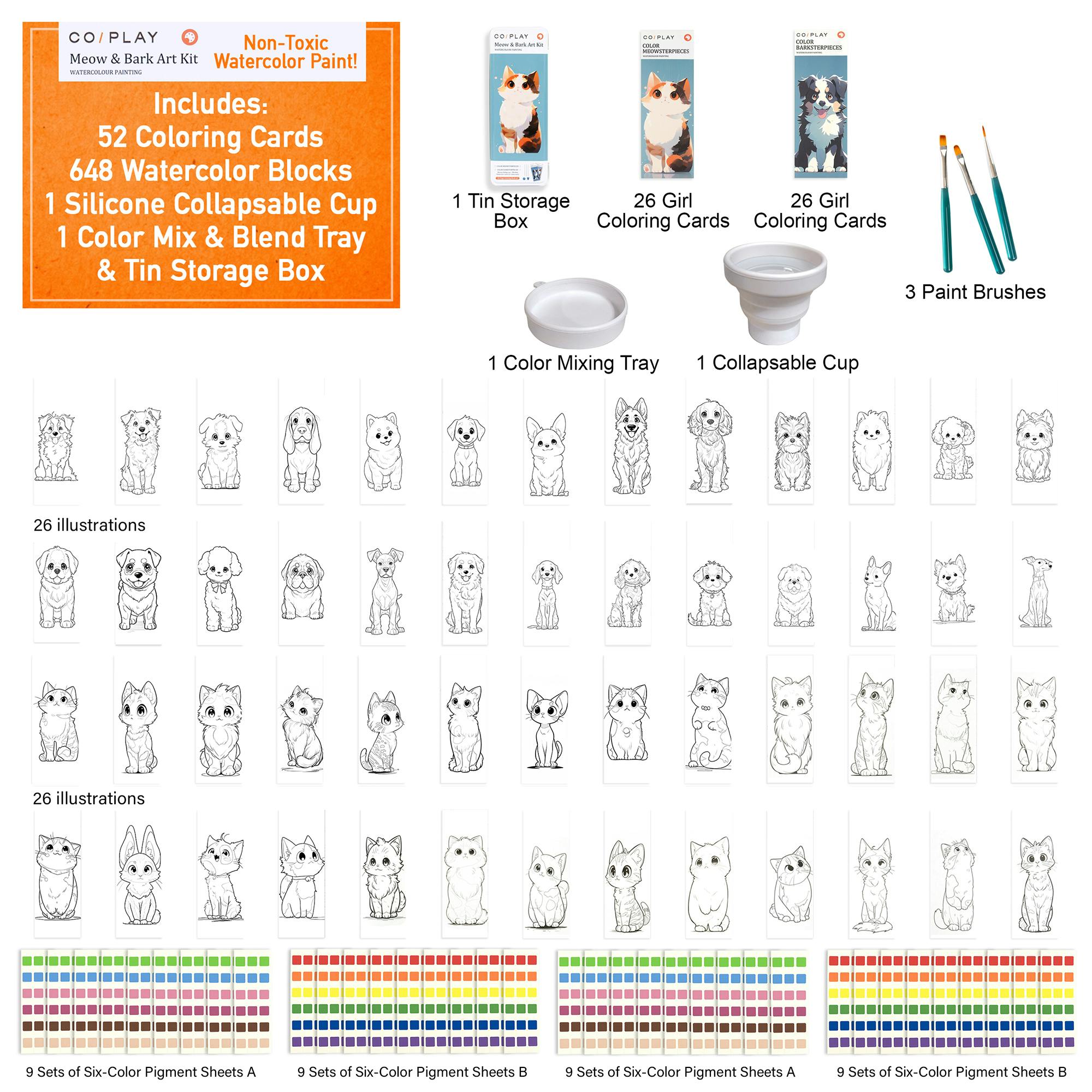 COIPLAY: Watercolor Art Kit - Meow & Bark