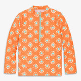 Kids long sleeve half-zip rash guard in cutout suns