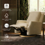 Crewe Recliner and Swivel Glider in Ivory Boucle w/Light Wood Base
