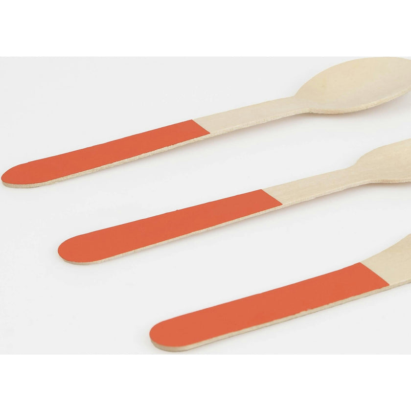 Tomato Red Wooden Cutlery Set
