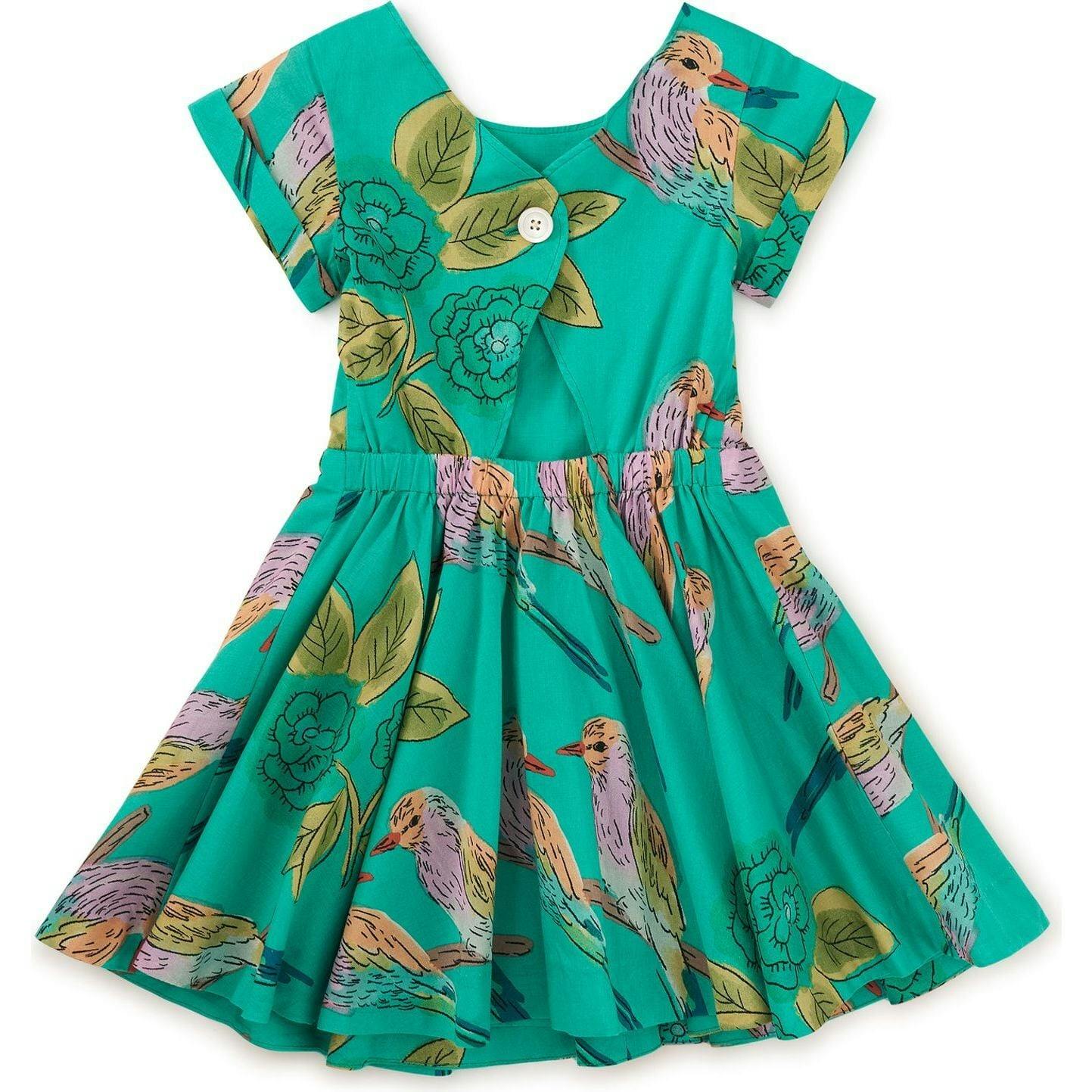 Button Back Skirted Dress, Purple