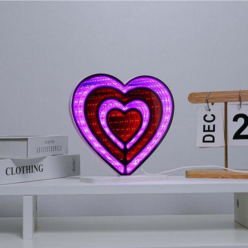 Infinty Neon Mirror Light-Heart