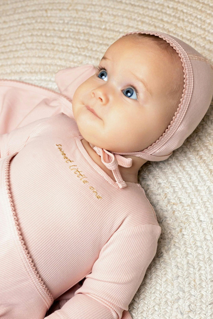 Sweet Little One Footie And Bonnet, Pink
