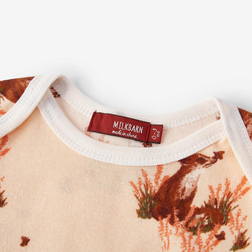 Floral Organic Cotton Newborn Gown & Hat Set