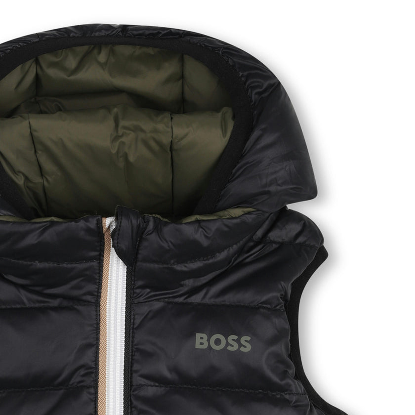 Olive Night Reversible Hooded Vest