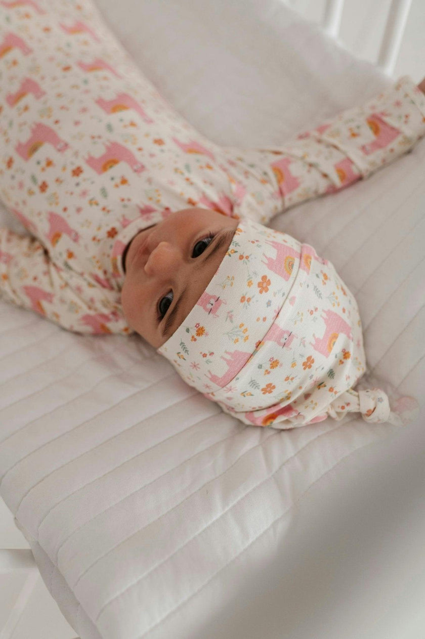 Knotted Sleeper Set in Llamas