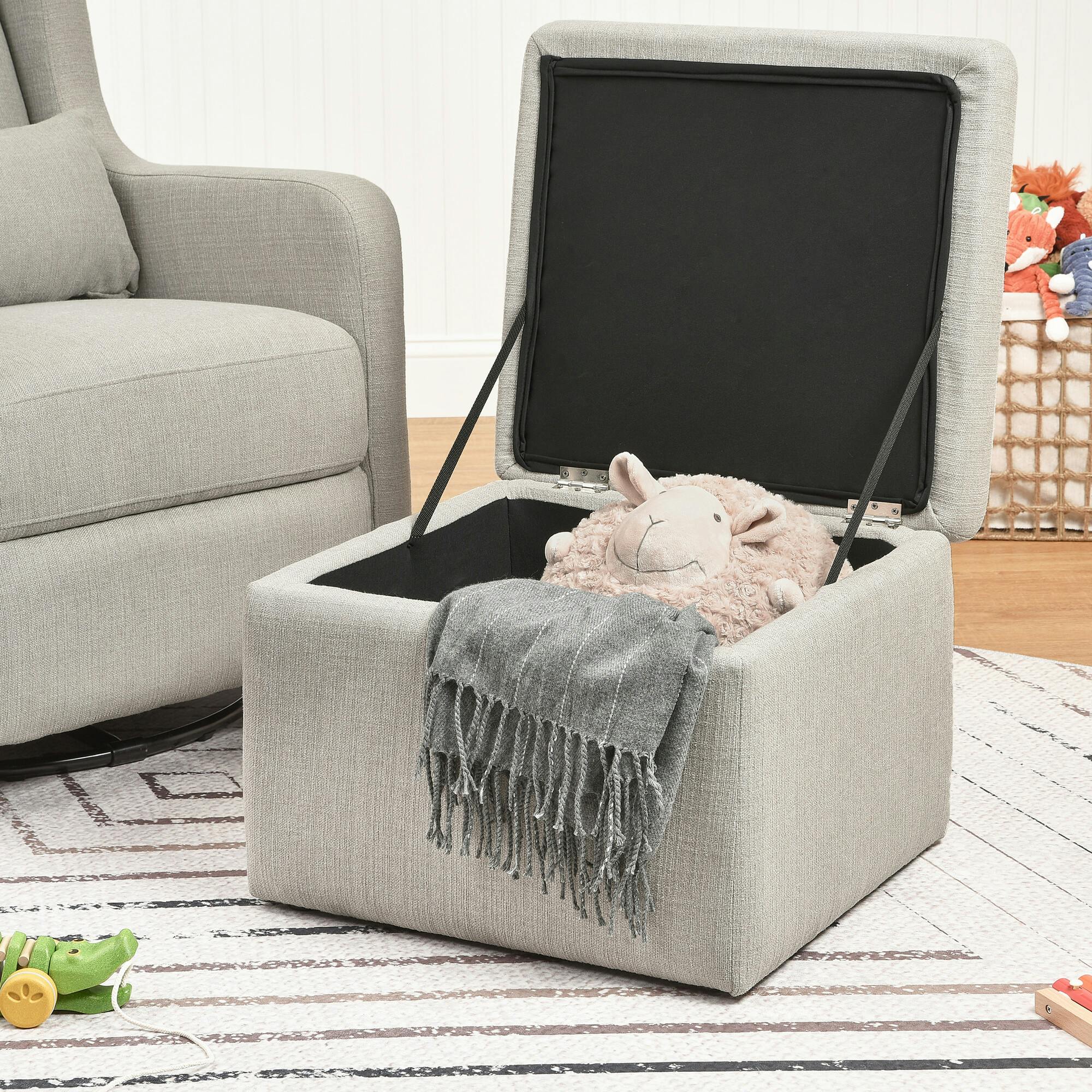 Adrian Swivel Glider with Storage Ottoman