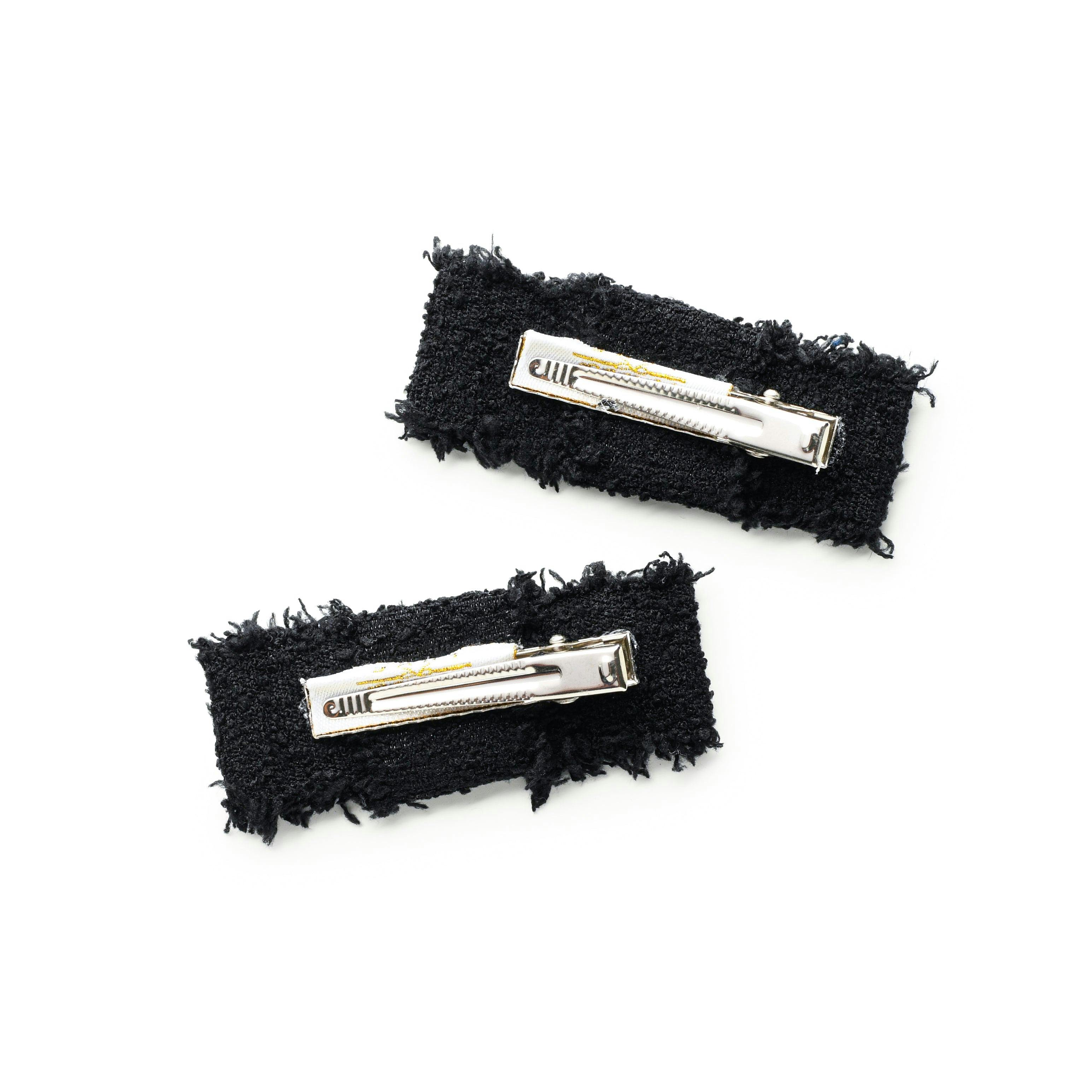 Halo Luxe Amara Deconstructed Woolen Double Clip - Black