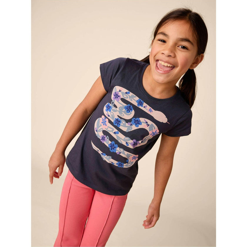 Floral Graphic Tee, Blue