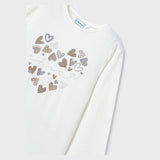 Ivory Kids Heart Applique T-Shirt