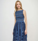The Cosima Nap Dress - Navy Diamond Batik
