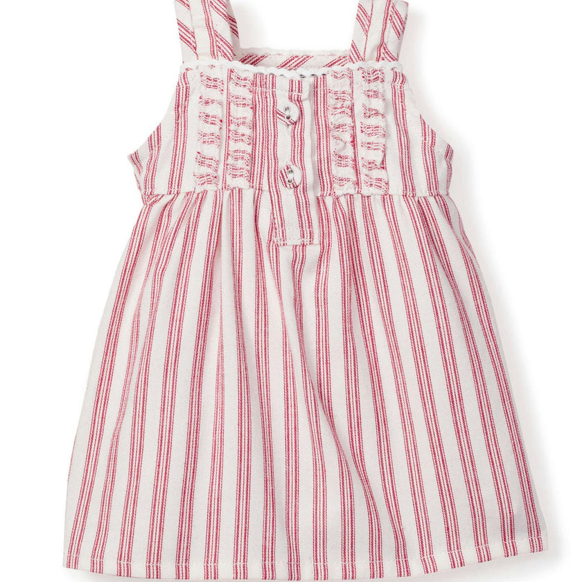 Kid's Twill Doll Nightgown in Antique Red Ticking