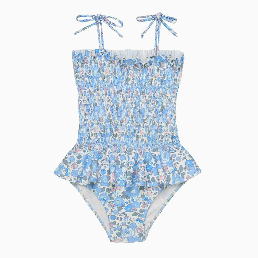 Ruched Swimsuit in Blue Betsy