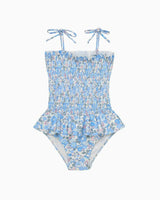Ruched Swimsuit in Blue Betsy