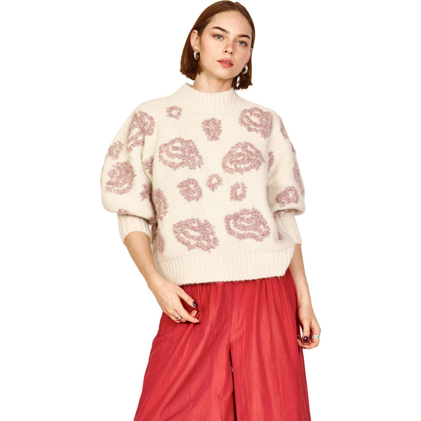 Cusco Waterlily Pullover in Ivory/Fawn