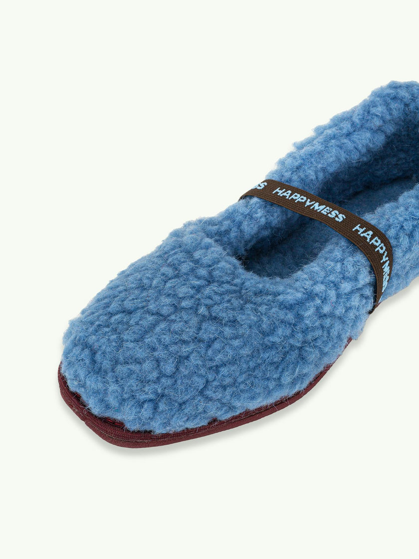 women's merino wool slippers - ice blue
