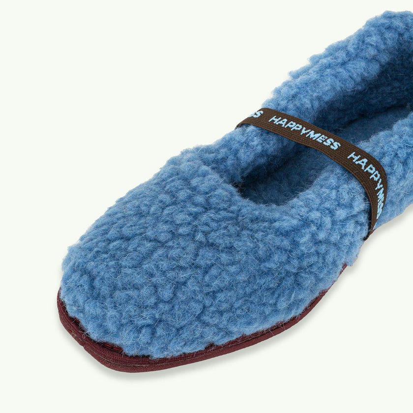 women's merino wool slippers - ice blue
