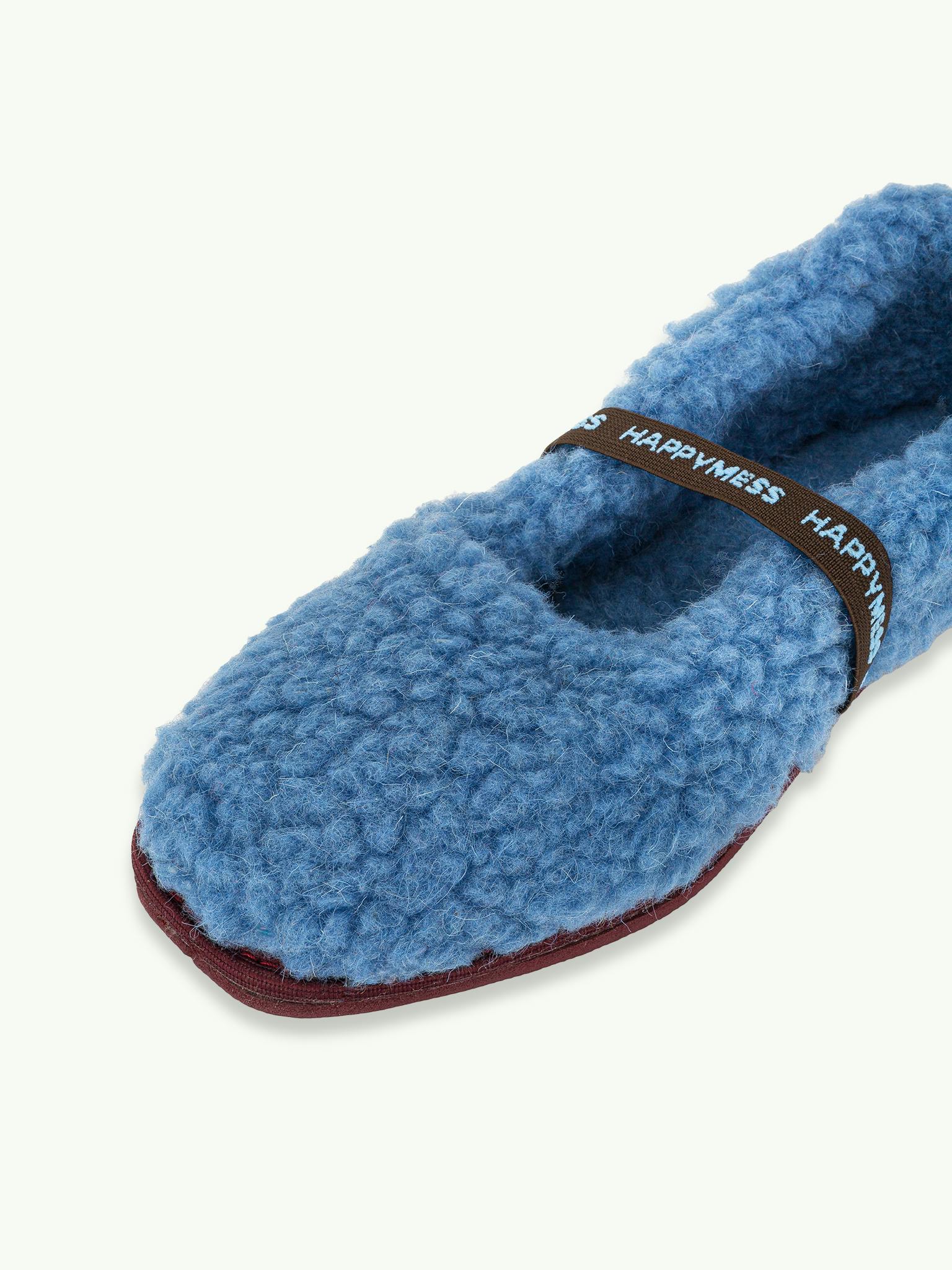 women's merino wool slippers - ice blue