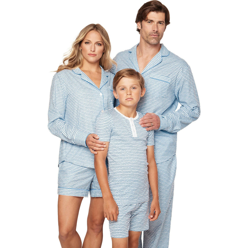 Kid's Pima Snug Fit Pajama Short Set in La Mer